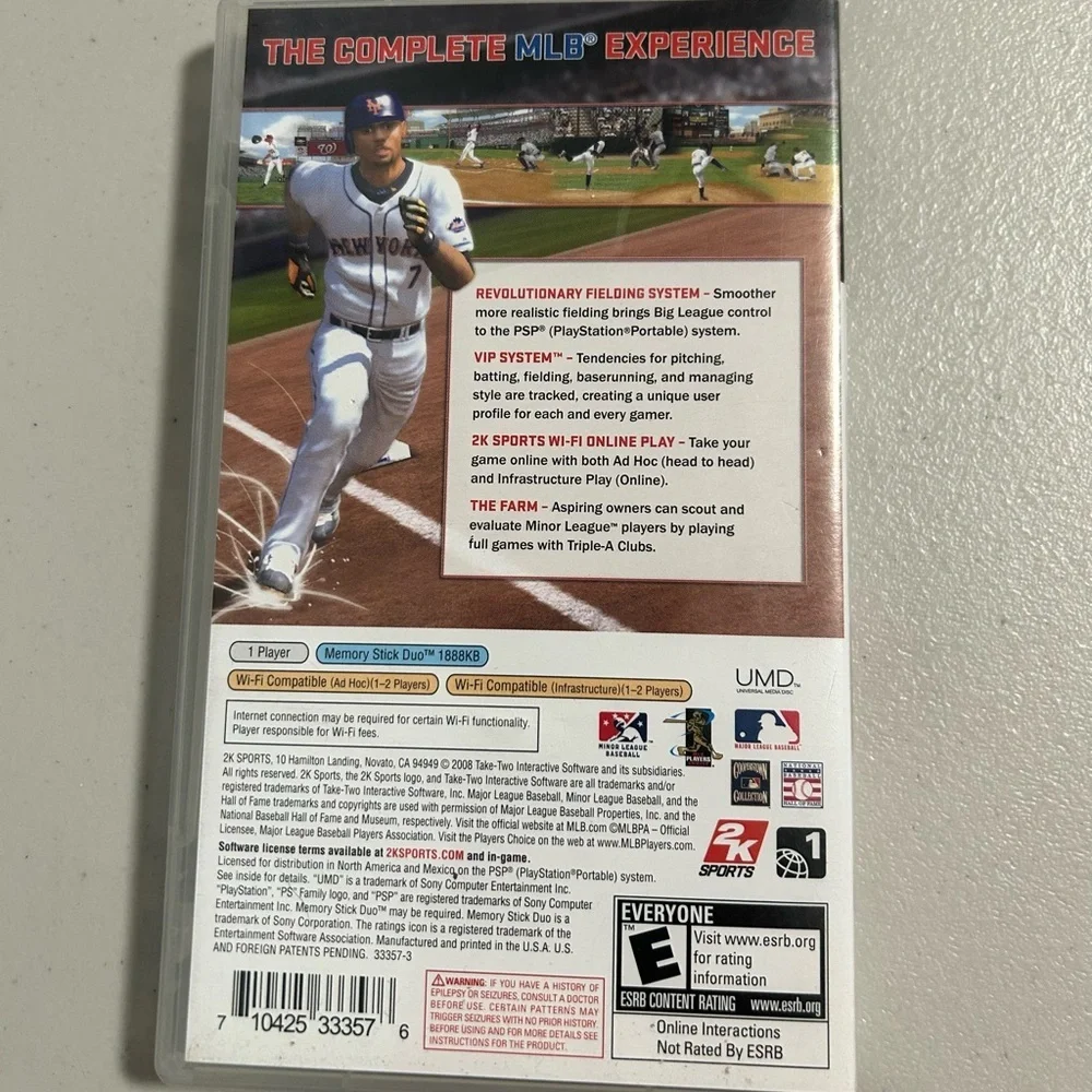 PSP Major League Baseball MLB 2K8 EA Sports Video Game